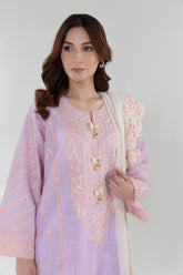 Stitched Boxy Purple Embroidered Shirt